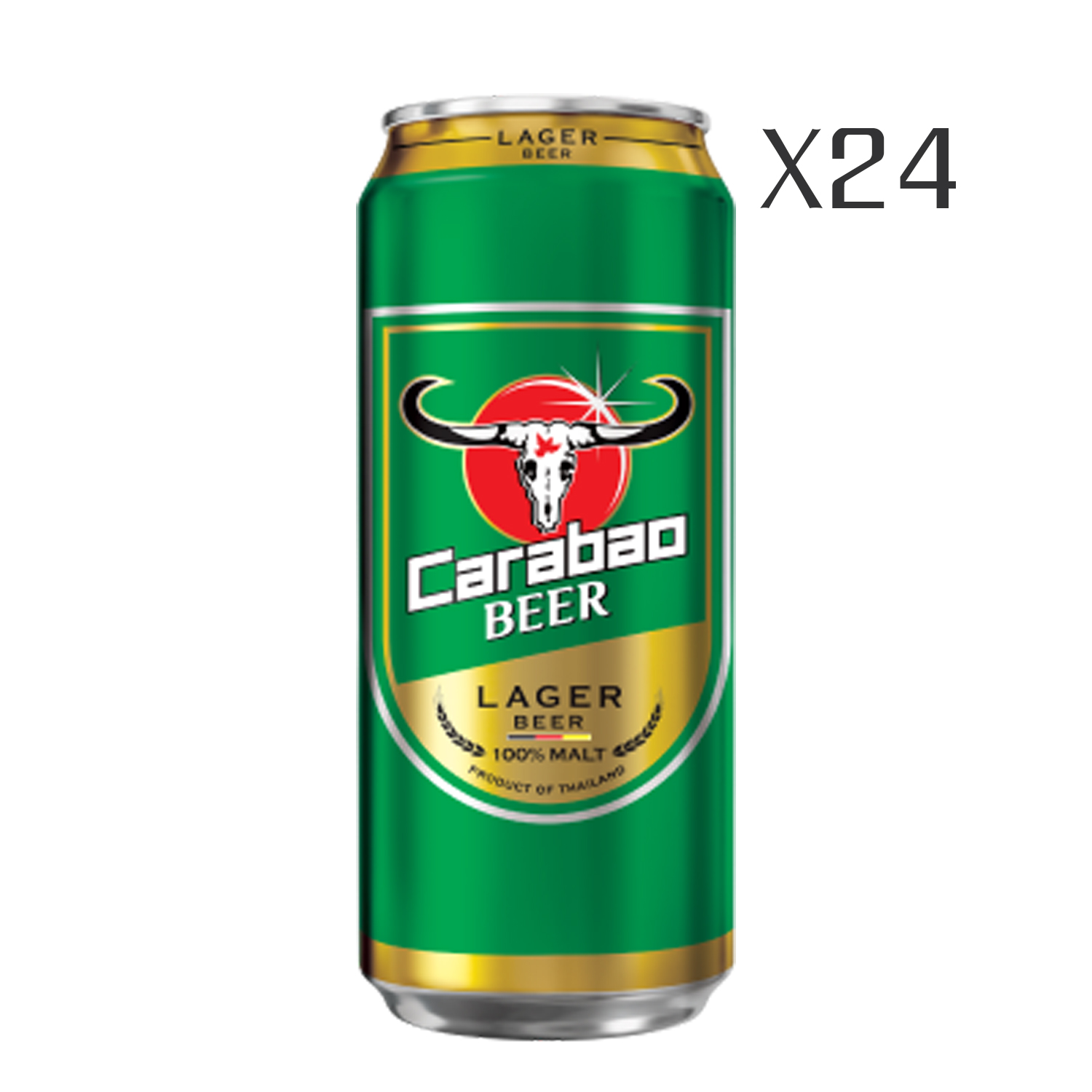 Carabao Beer Lager เบียร์ คาราบาว ลาเกอร์ 490 ml. - 12 กระป๋อง (490 ml. x 12)